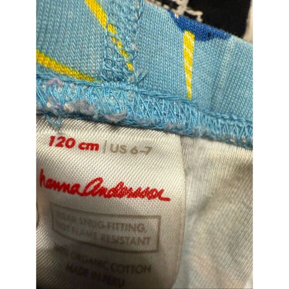 Hanna Andersson Kids Long John 100% Organic Cotton Pajama Set Multicolor Sz 6-7 - Picture 7 of 8